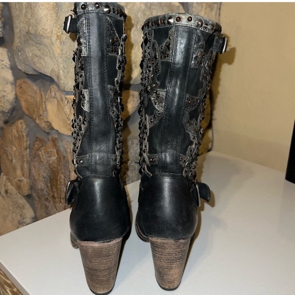 Frye Ilana Deco Studded Boots in Black - Picture 8 of 15